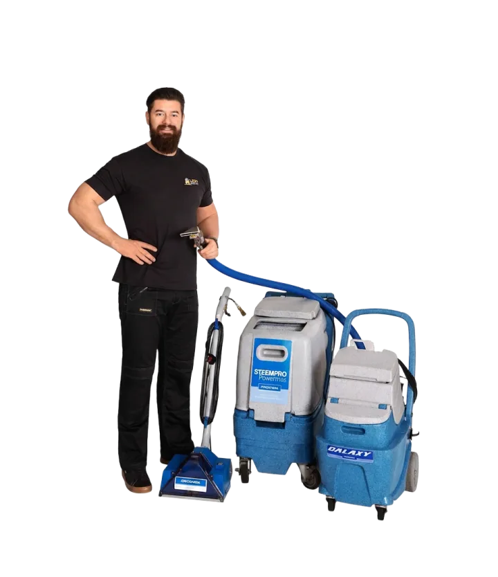 Guru Carpet Man technician with professional extraction equipment