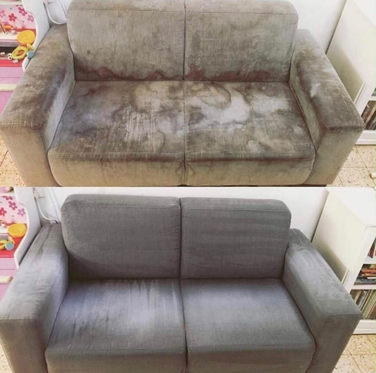 Fabric sofa deep clean
