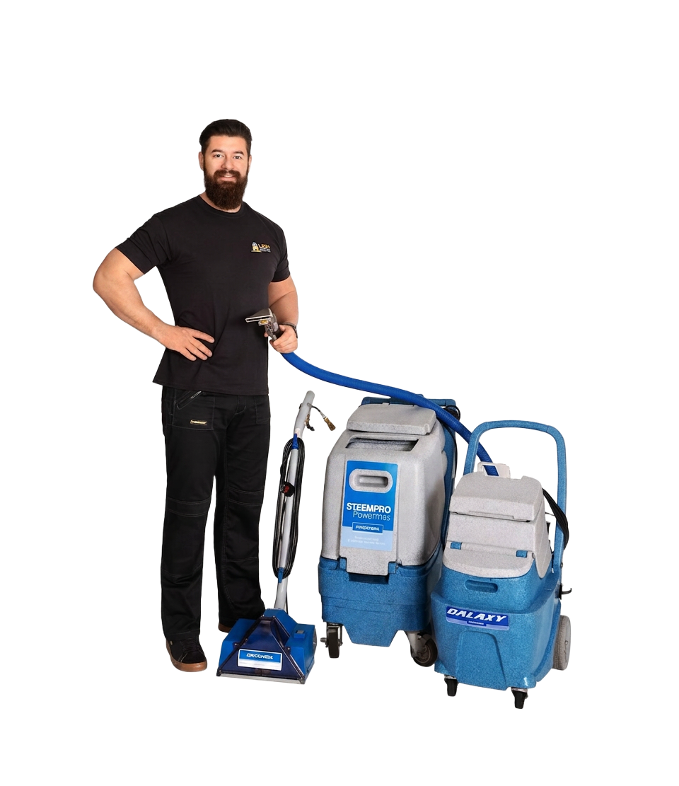Guru Carpet Man technician with professional extraction equipment